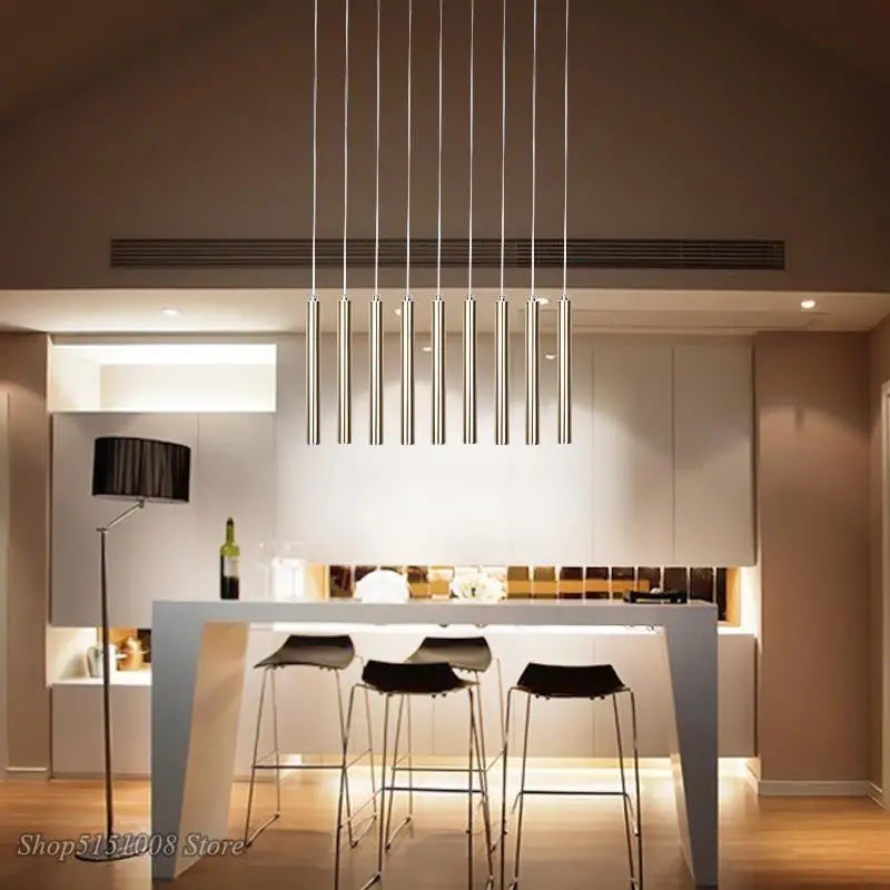 Afralia™ Aluminum Tube Pendant Light for Dining Room and Kitchen Home Decor