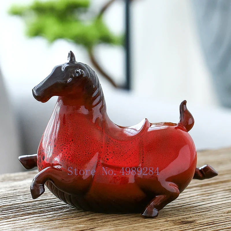 Afralia™ Ceramic Horse Statue Home Decor Ornament