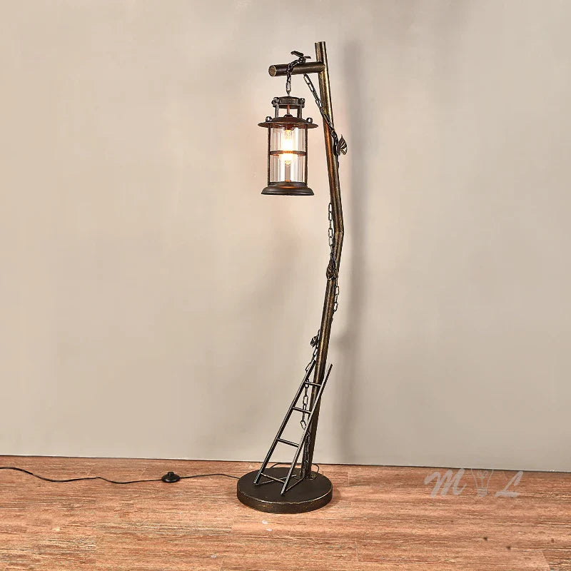 Afralia™ Vintage Industrial Country Floor Lamp for Bedroom Living Room Art Deco Standing Light