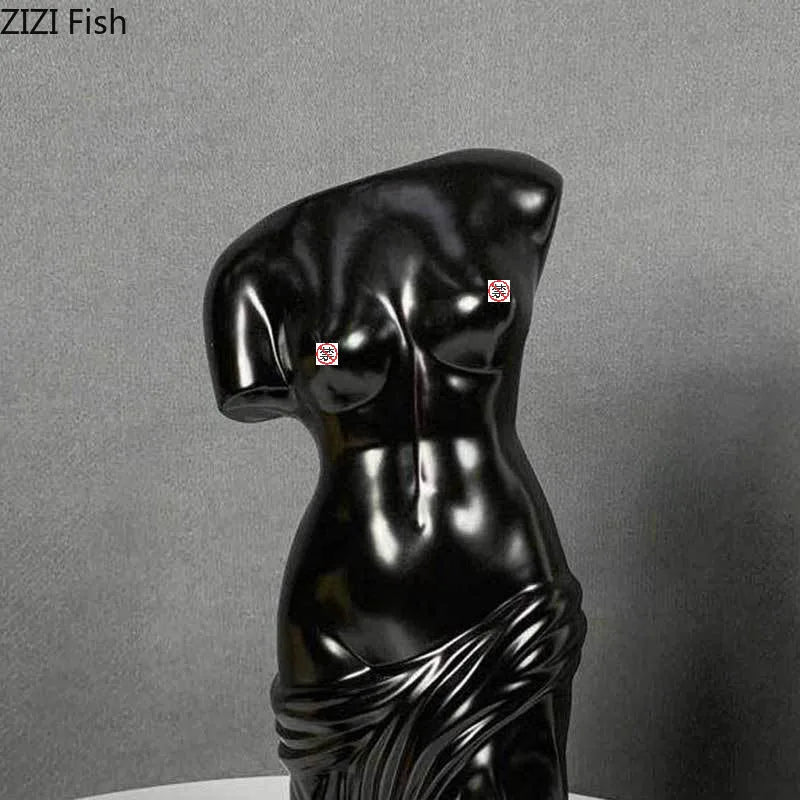 Afralia™ Human Body Figurine Bust Vase for Home Décor and Art Decoration