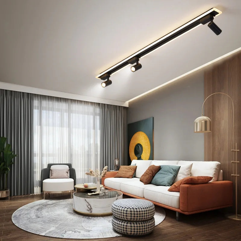 Afralia™ Modern Vintage Iron Ceiling Spotlights for Living Room Study & Wardrobe. Enhance your Space with Track Lighting.