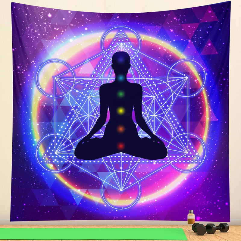 Afralia™ Meditation Chakra Mandala Tapestry for Bohemian Home Decor and Yoga Practice