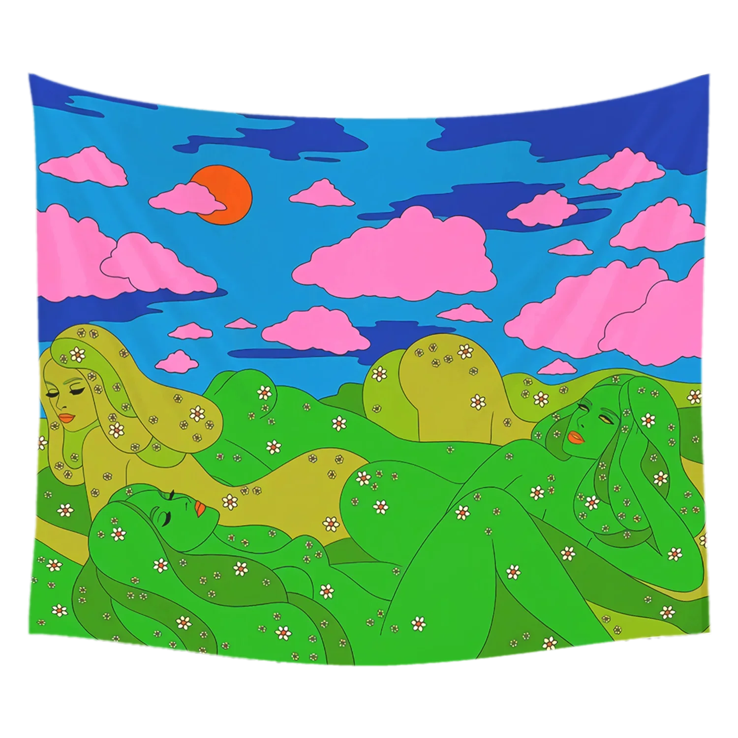 Afralia™ Magic Sun Tarot Tapestry Wall Hanging | Vintage 80s Boho Home Decor