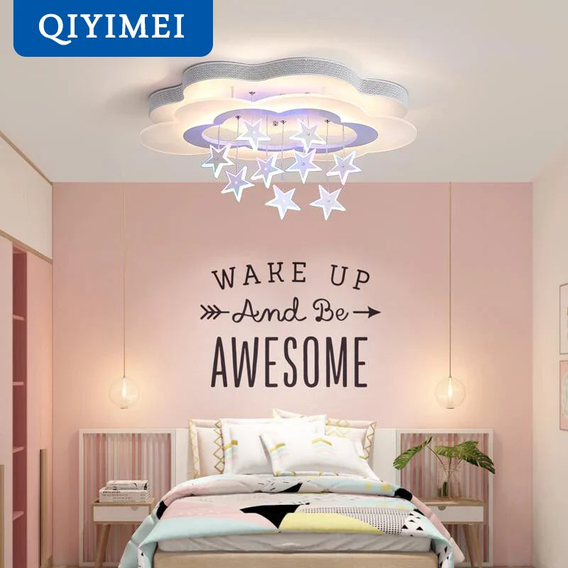 Afralia™ Cartoon Bat LED Ceiling Light for Child Bedroom and Study Room