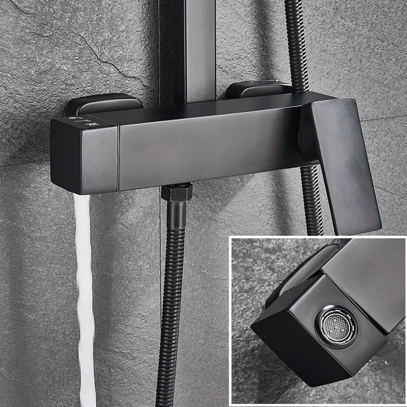 Afralia™ Wall Mounted Rainfall Shower Faucet Set with Bathtub Spout