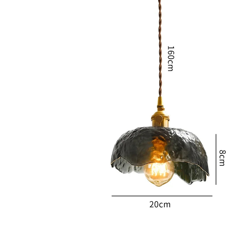 Afralia™ Copper Glass LED Pendant Light - Vintage Nordic Design for Home, Cafe, Bedroom