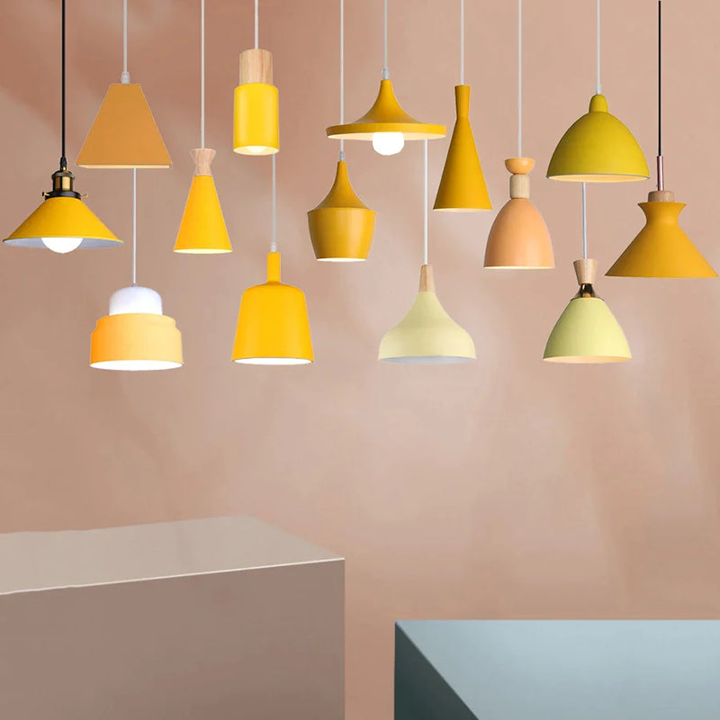 Afralia™ Yellow Nordic Pendant Light for Restaurant Dining Living Room Bar Cafe