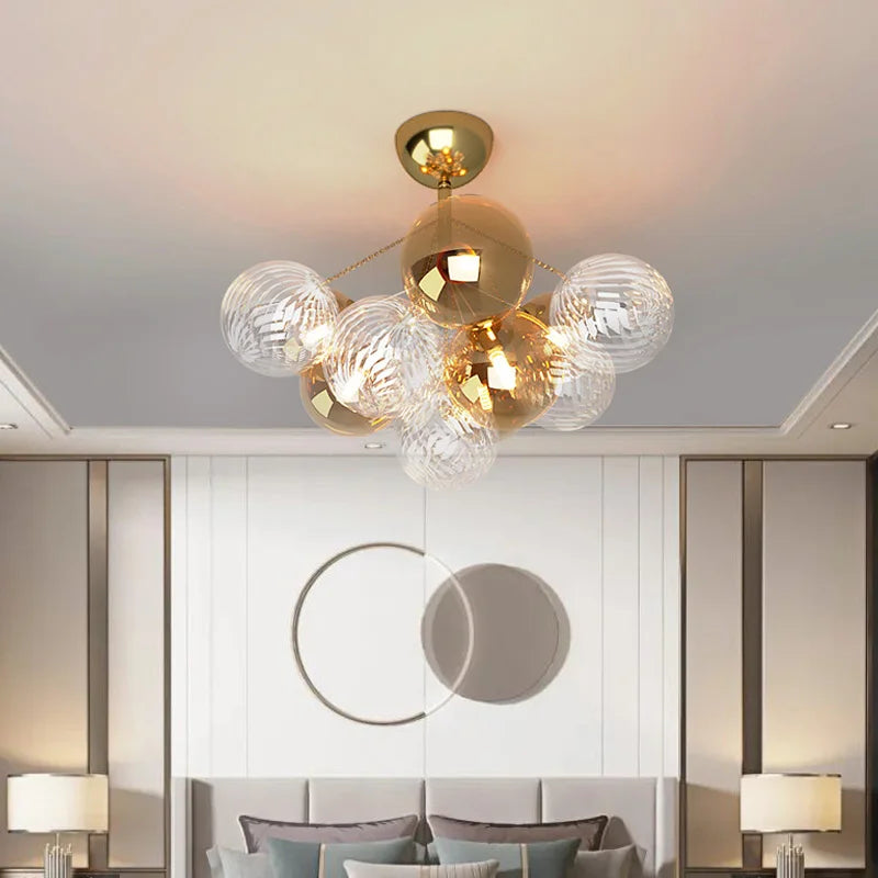 Afralia™ Cartoon Bubble Ball Chandelier for Kids' Room, Restaurant, Study - Modern & Creative