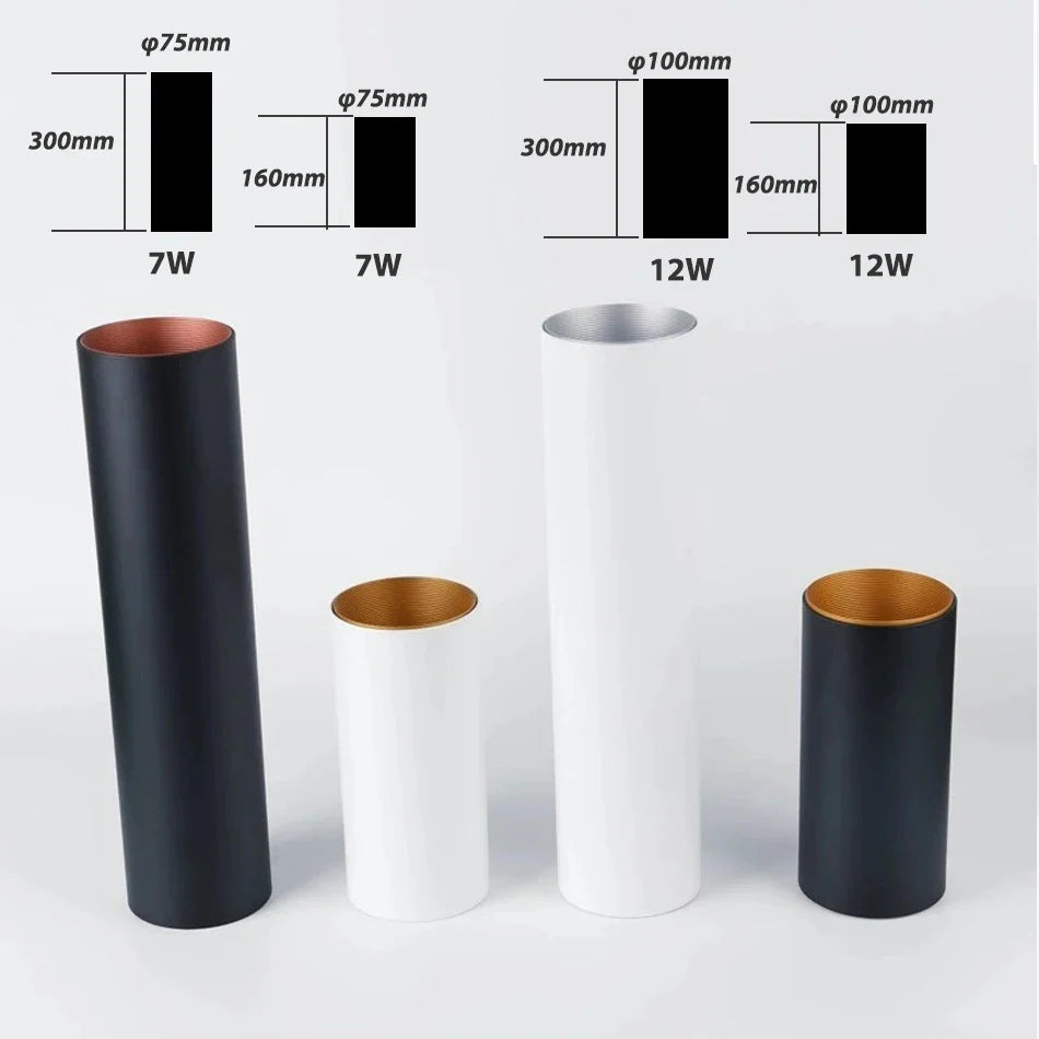 Afralia™ Dimmable LED Downlight 12W 7W, White/Black Housing, Ceiling Spot Light, Home Decor