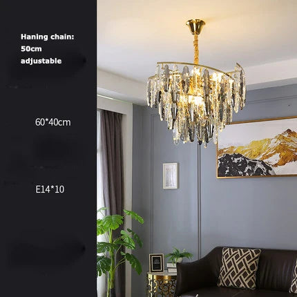 Afralia™ Art Deco LED Crystal Chandelier Lighting for Foyer