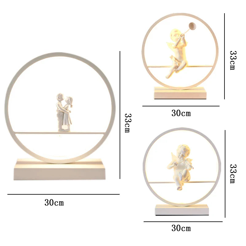 Afralia™ Angel Doll Bird Table Lamp: Romantic LED Lighting for Home Decor