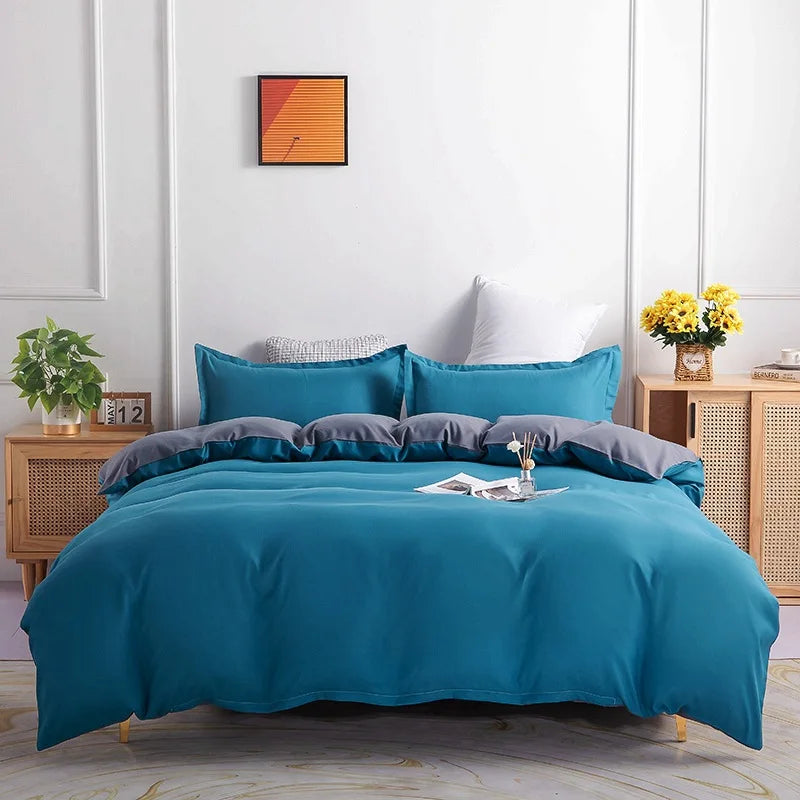 Afralia™ Luxury Blue Duvet Cover Set with Sheet and Pillowcases