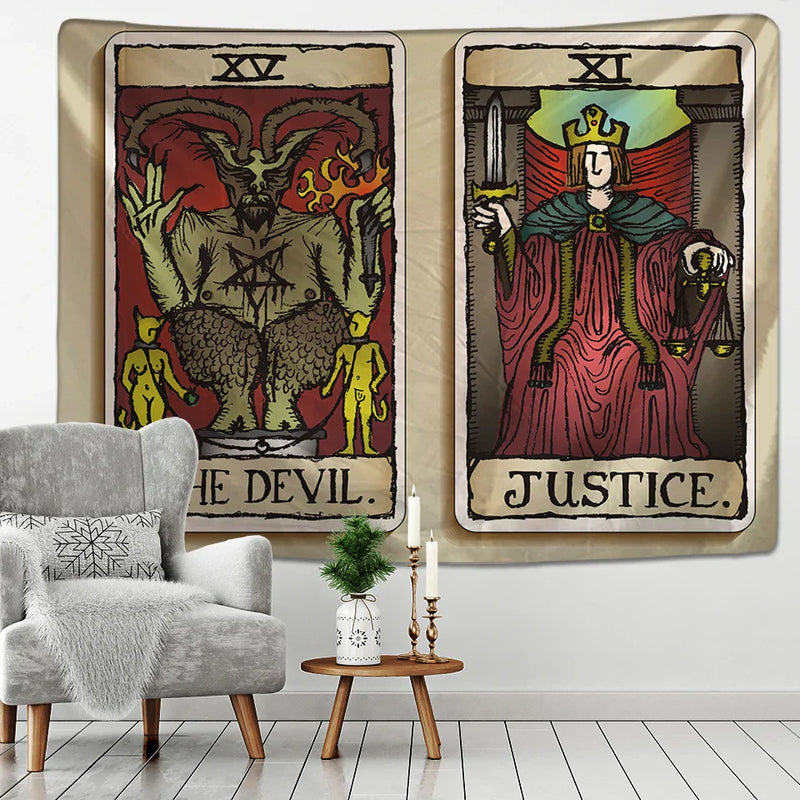 Afralia™ Medieval Europe Divination Tapestry Wall Hanging - Mysterious Home Decor