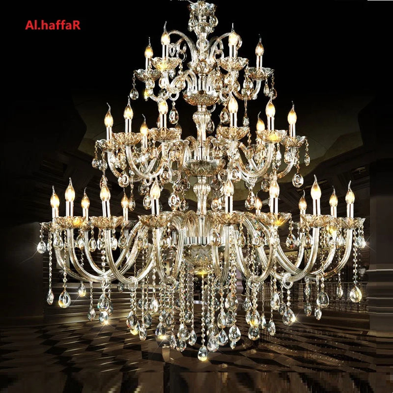 Afralia™ Luxury Crystal Chandelier - Modern 30 Lights Home Decor Elegant Design