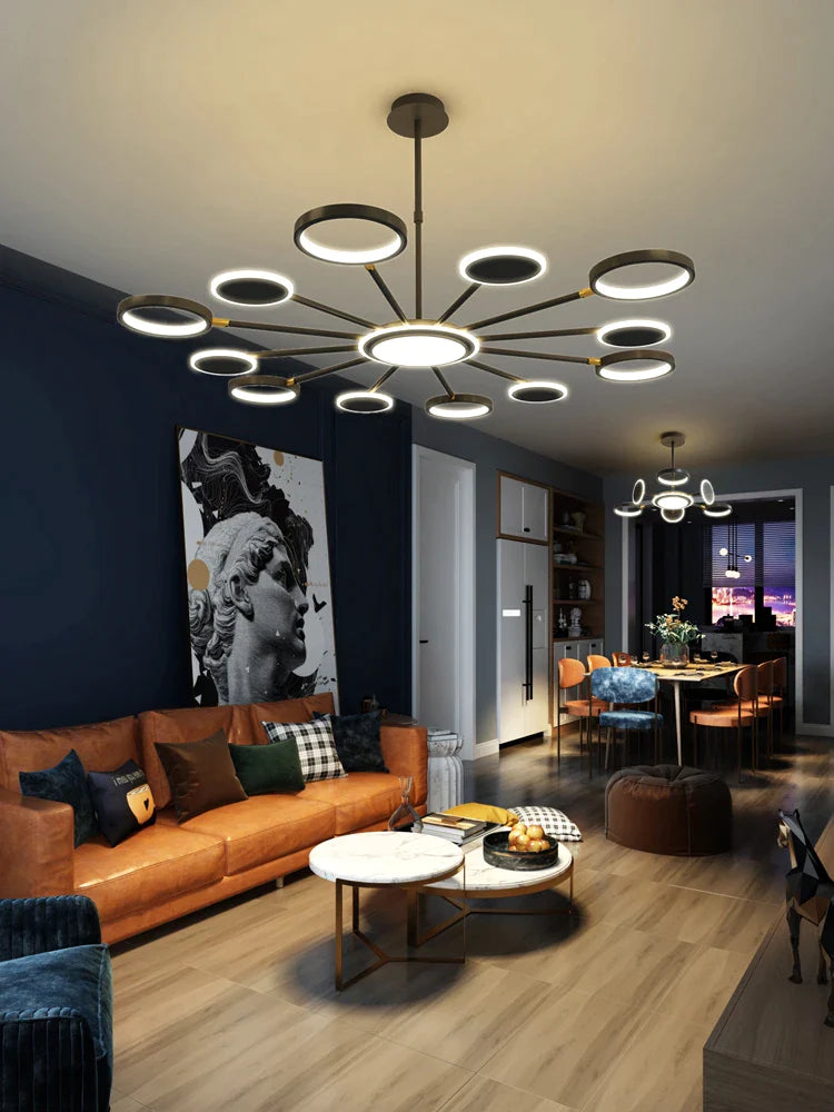 Afralia™ Nordic Minimalist Golden Living Room Chandelier - Luxury Molecular Lamps