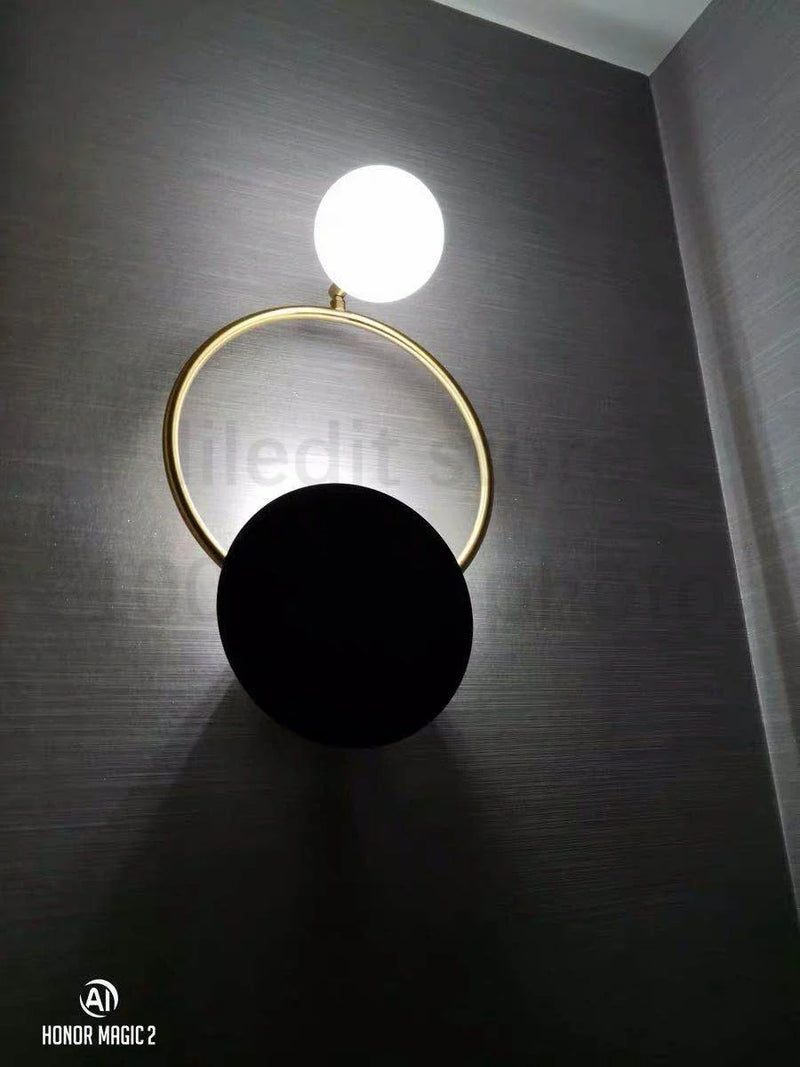 Afralia™ Modern Golden Ring Wall Sconce Light for Bedroom Living Room Hallway Decor