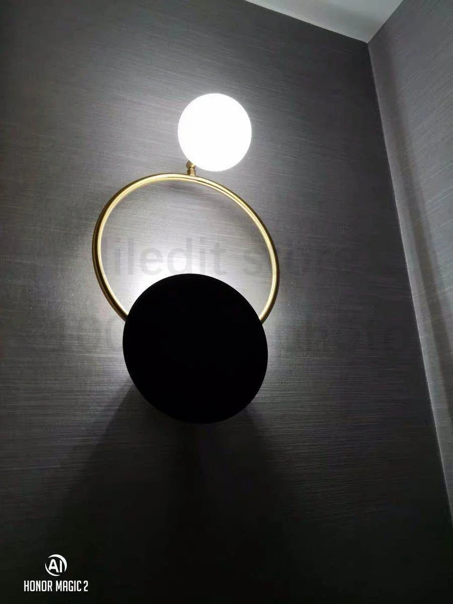 Afralia™ Golden Ring Wall Sconce: Nordic Bedroom Lighting Fixture for Modern Living Room Decor