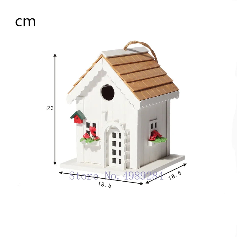 Afralia™ Wooden Birdhouse Hanging Tree Garden Patio Outdoor Decor Bird's Nest Wild Bird Protection