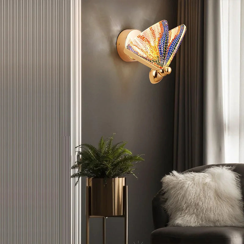 Afralia™ Nordic Butterfly Wall Lamp for Home Bedroom Living Room Décor