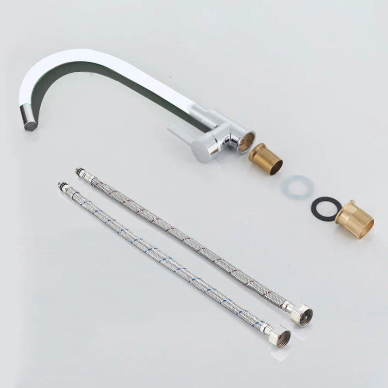 Afralia™ Silica Gel Nose Kitchen Faucet Cold and Hot Water Mixer Tap Rotating Deck Installation