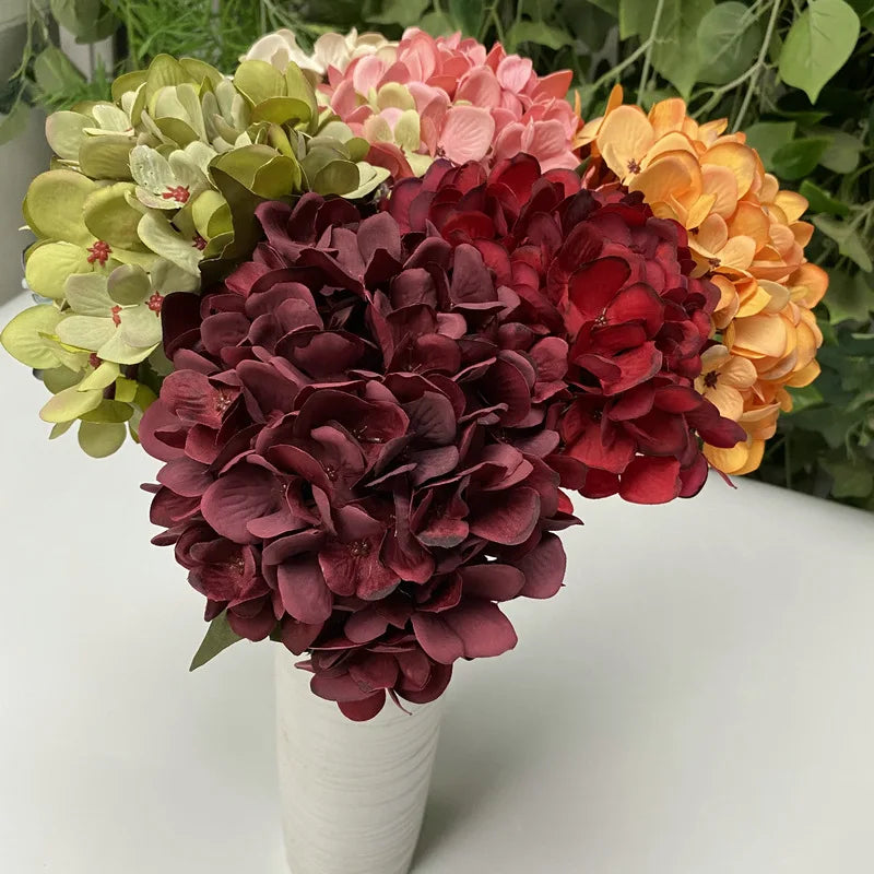 Afralia™ Artificial Hydrangea Wedding Flowers Wall Home Decoration Indoor Bonsai Bouquet Background