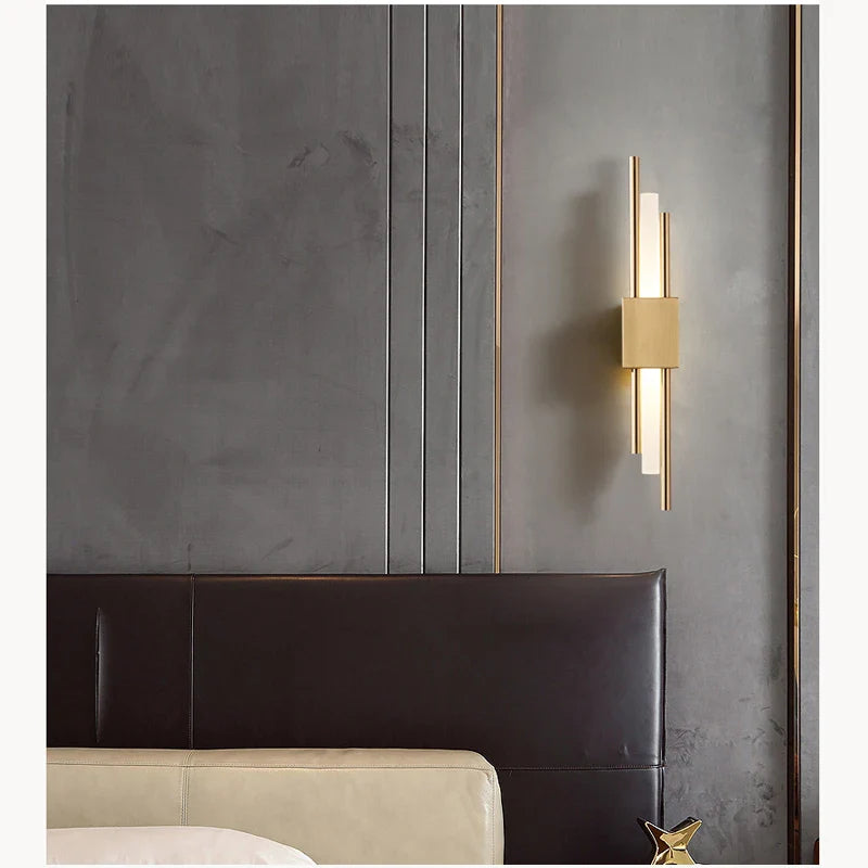 Afralia™ Golden LED Wall Lamp for Elegant Home and Hotel Lighting