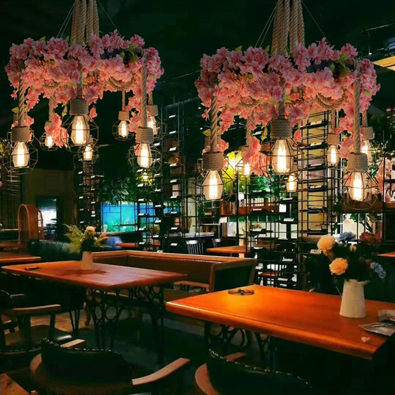 Afralia™ Sakura Green Leaf Chandelier: Stylish Indoor Lighting for Kitchen, Dining Room, Bar