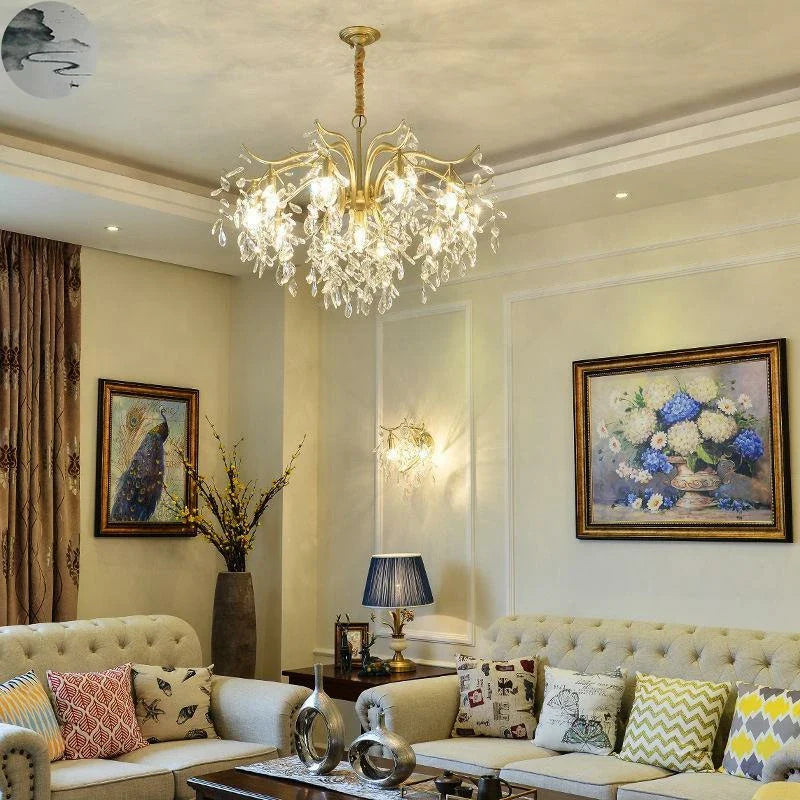 Afralia™ Crystal LED Chandelier: Luxury Indoor Lighting for Home, Kitchen, Living Room