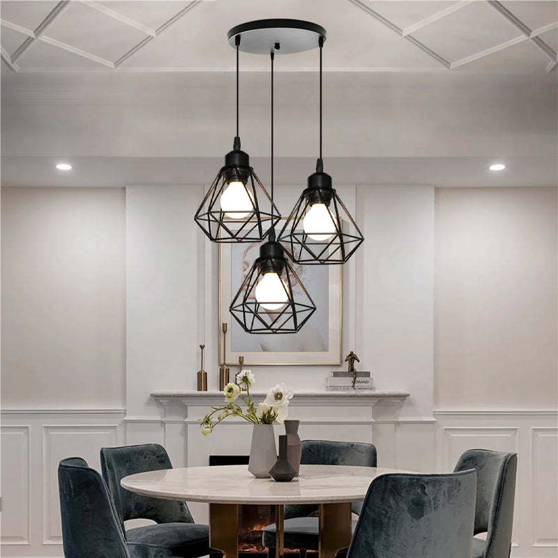 Afralia™ Iron Frame Pendant Chandelier for Modern Indoor Lighting