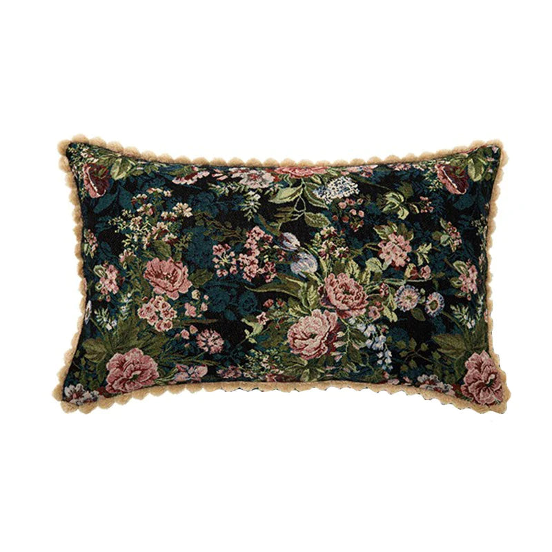Afralia™ Jacquard Farmhouse Decor Pillow Case 45x45cm European Retro Style Floral Evening