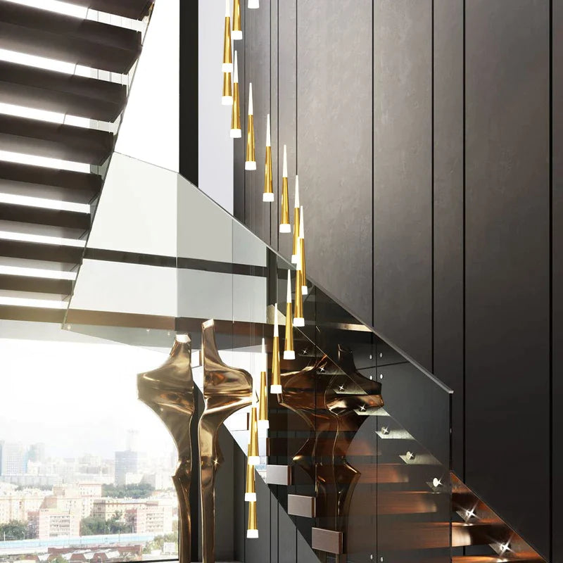 Modern Simple Pendant Chandelier for Stairwell Lighting by Afralia™ - Loft Home Decor