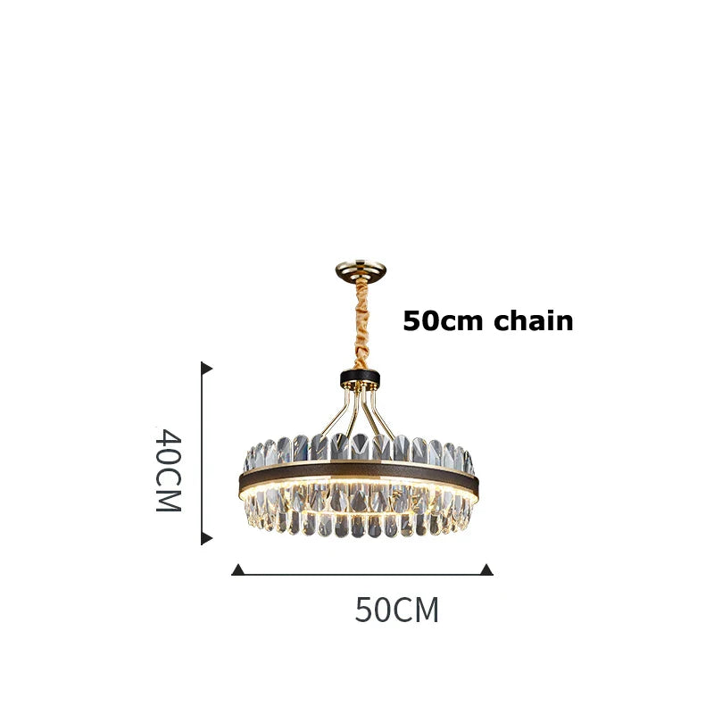 Afralia™ Gold Stainless Steel Crystal Chandelier for Dinning Room