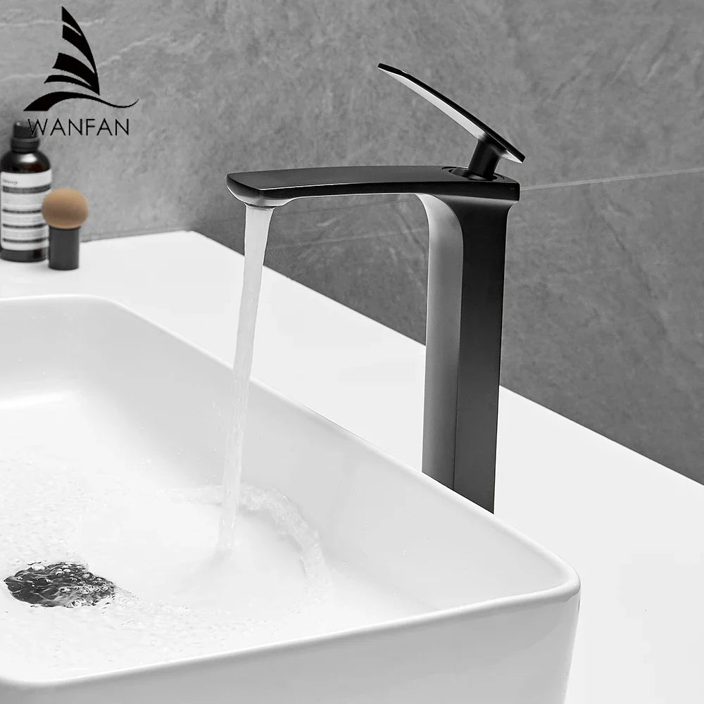 Afralia™ White Basin Faucet with Hot and Cold Mixer Tap for Bathroom