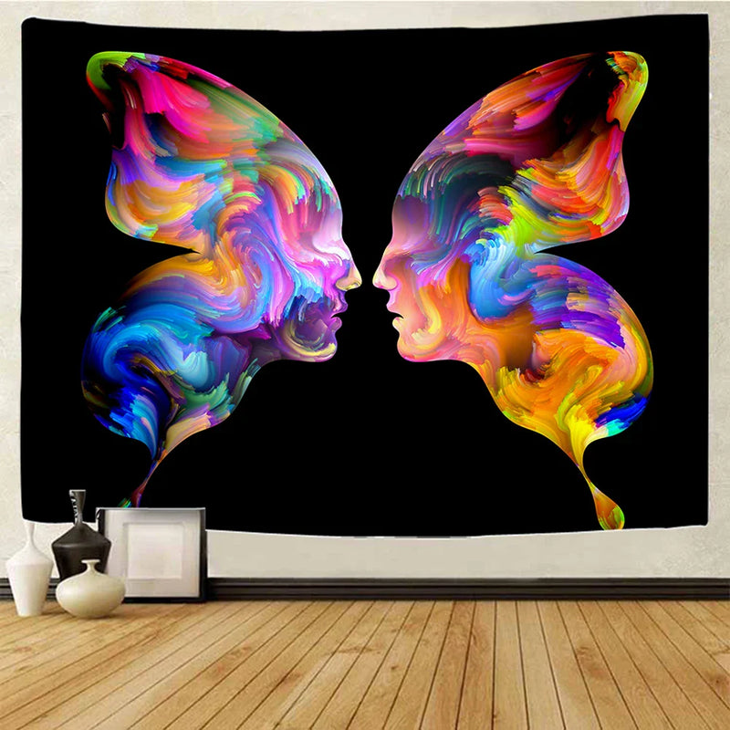 Afralia™ Psychedelic Abstract Couple Art Tapestry Hippie Bohemian Home Decor