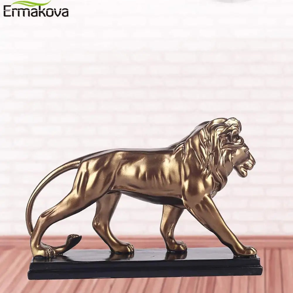 Afralia™ Male Lion Resin Statue Figurine Decor Ornament Sculpture Home Gift