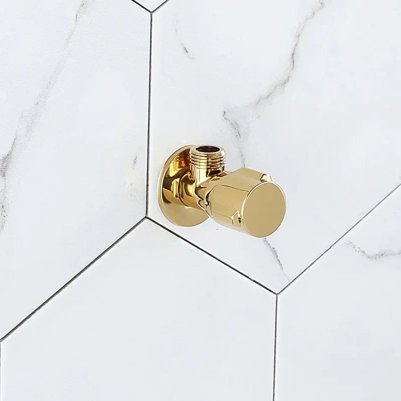Afralia™ Brass Triangle Valve Gold Corner Bathroom Tap Water Control 1/2*1/2 Angle valves