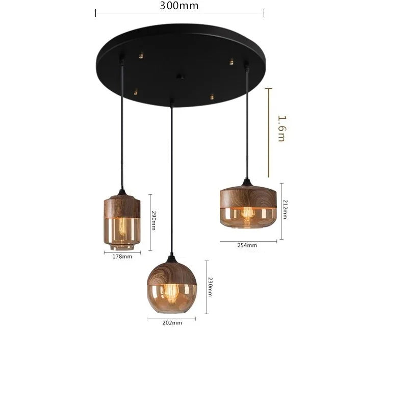 Afralia™ Nordic Wood LED Pendant Lights for Dinning Room Bedroom Cafe Bar Restaurant