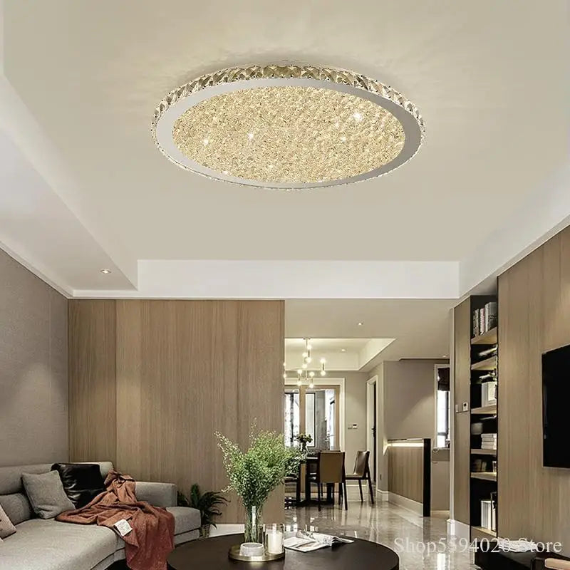 Afralia™ Crystal Luxury LED Ceiling Light for Modern Home Decor