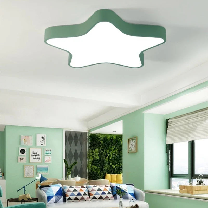 Afralia™ Colorful Star Ceiling Lamp for Kids Room | LED Nursery Lighting