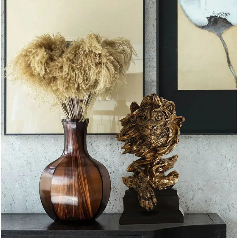 Afralia™ Lion Resin Sculpture Figurine - Abstract Nordic Home Decoration