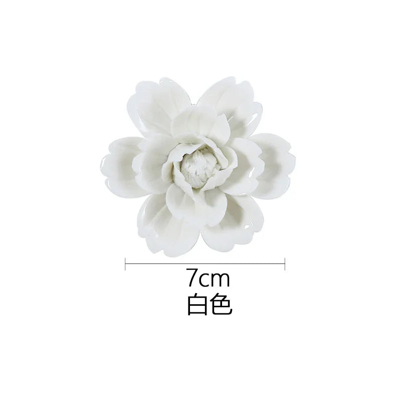 Afralia™ Ceramic Peony Wall Hanging Decoration - Handmade 3D Relief Craft