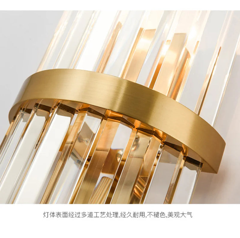 Luxury Crystal Wall Lamp for Living Room & Bedroom - Afralia™ Gold Sconce Light