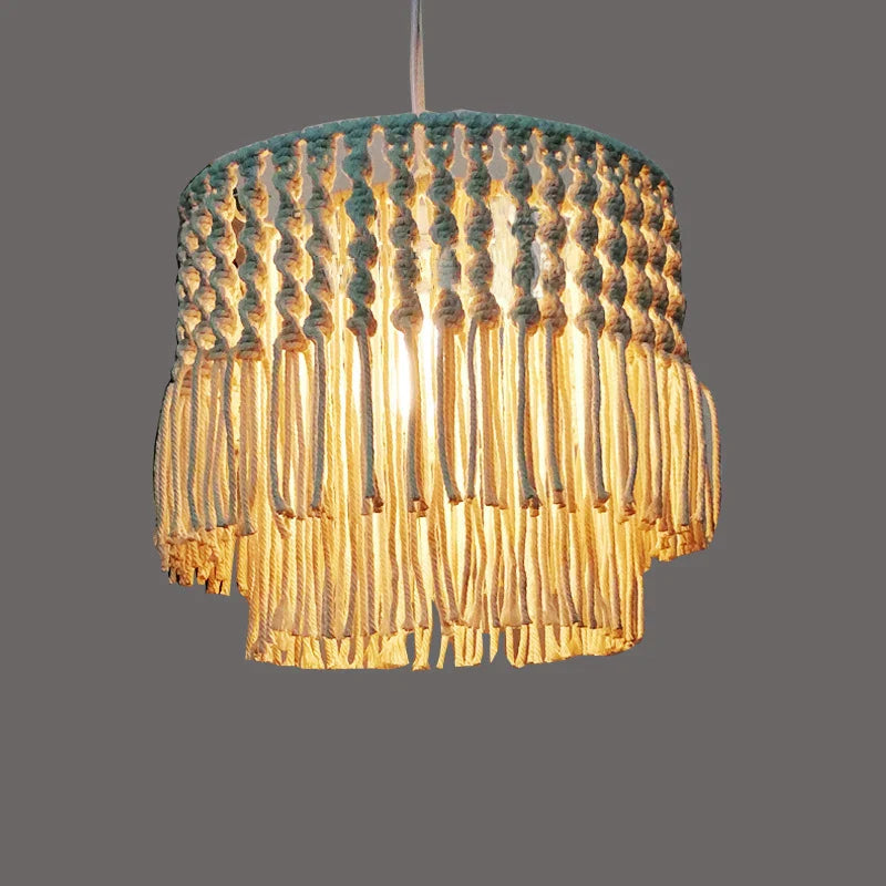 Afralia™ Bohemia Cotton Rope Chandelier: Modern Pendant Lamp for Dining Room, Living Room, Balcony