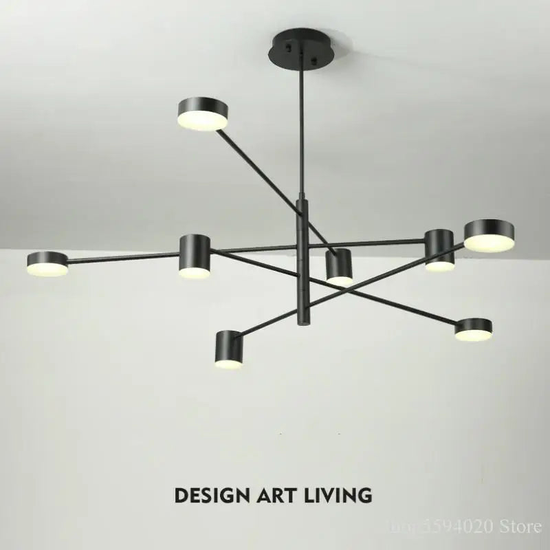 Afralia™ Modern LED Chandelier for Home Decor in Gold/Black Finish
