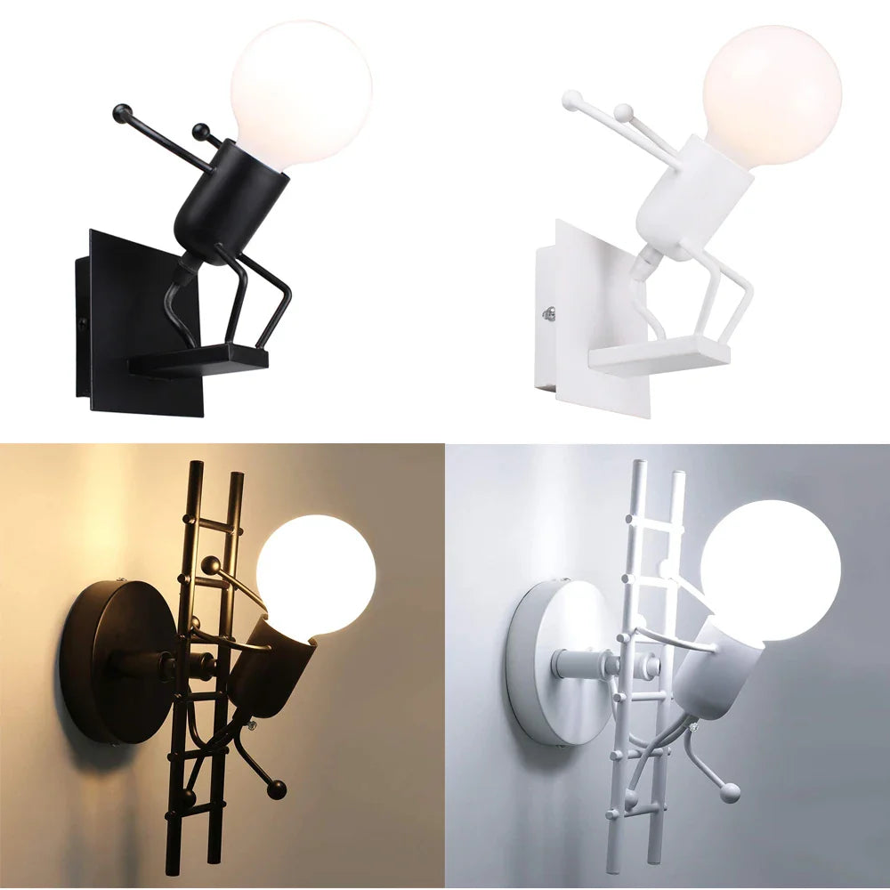Afralia™ Creative LED Wall Light Indoor Wall Sconce Modern Art Decor Iron E27