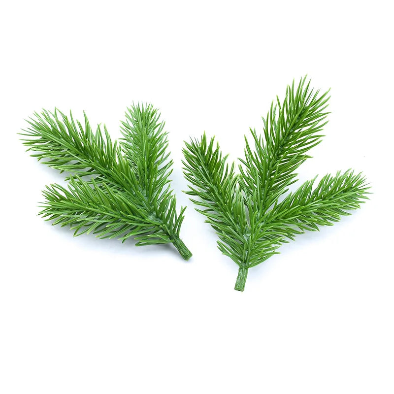 Afralia™ Pine Needle Christmas Tree Decorations - Set of 10 Artificial Plants