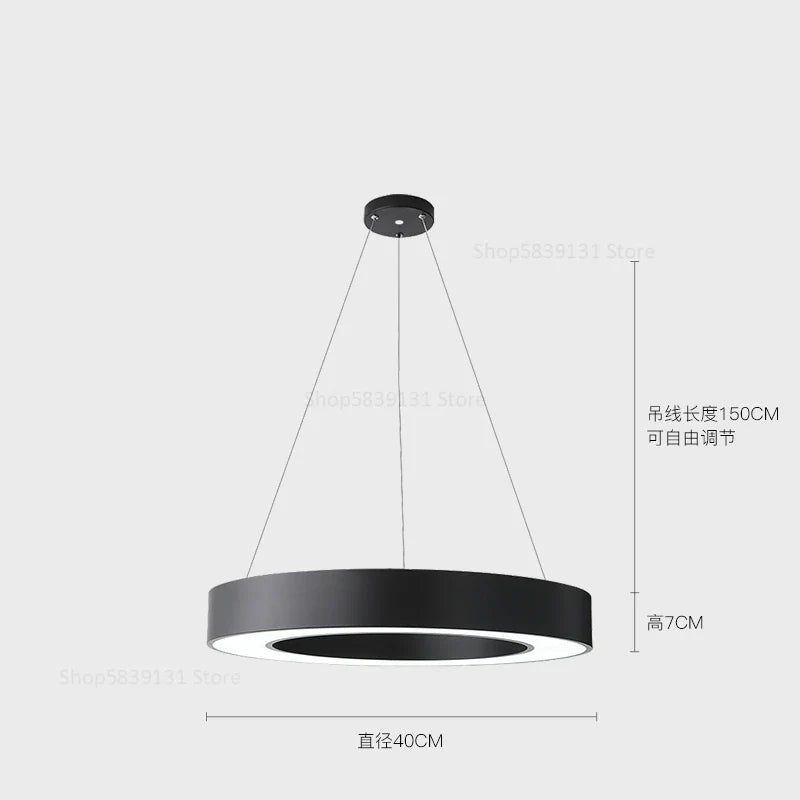 Afralia™ Modern Minimalist Metal Circle Pendant Lights with LED, for Office & Living Room Decor