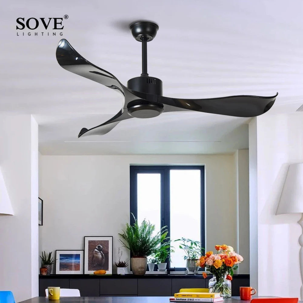 Afralia™ Modern White Plastic Blade Ceiling Fan for Bedroom 220V Control