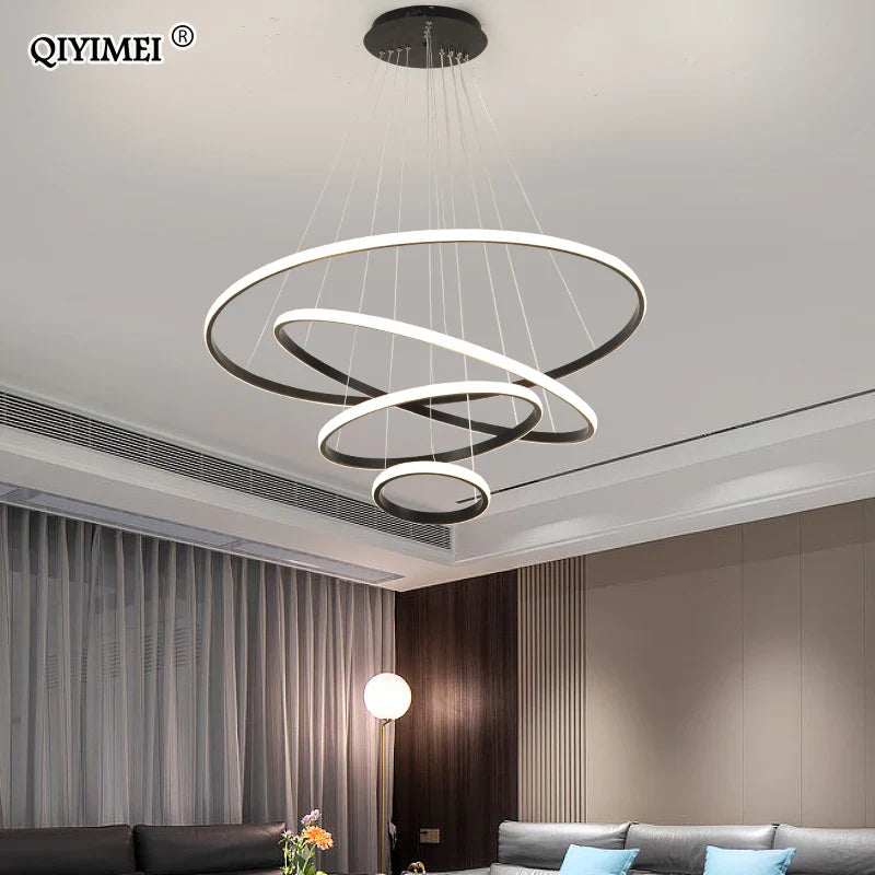 Afralia™ White Coffee Black LED Pendant Light for Bedroom Dining Kitchen Aluminum Fixture