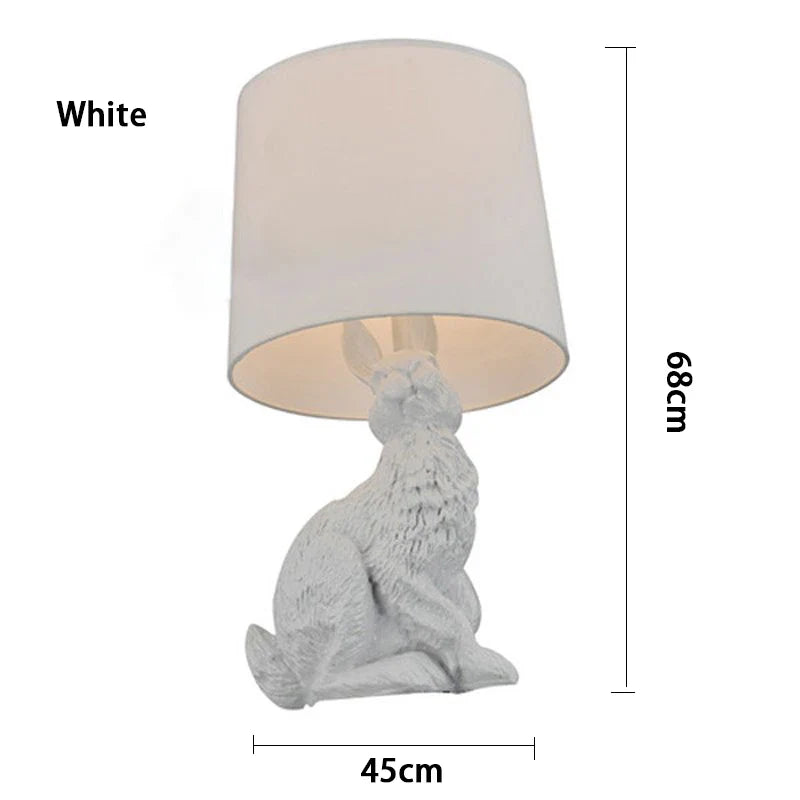 Afralia™ Rabbit Resin Table Lamp for Children's Room and Living Room